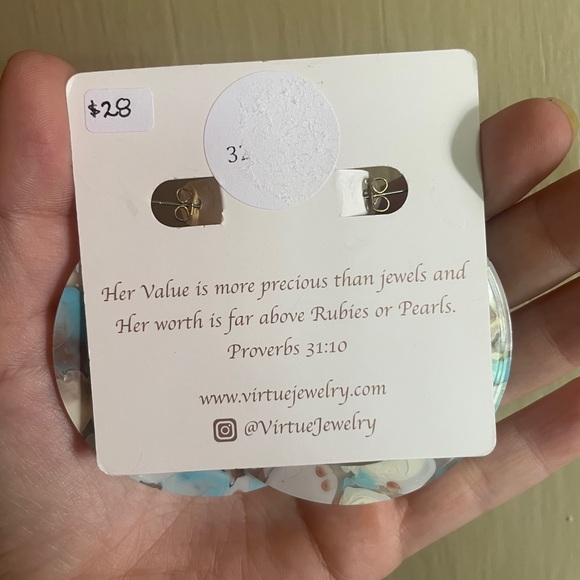 Virtue Acrylic Hoop Earrings / NWT - Picture 2 of 2